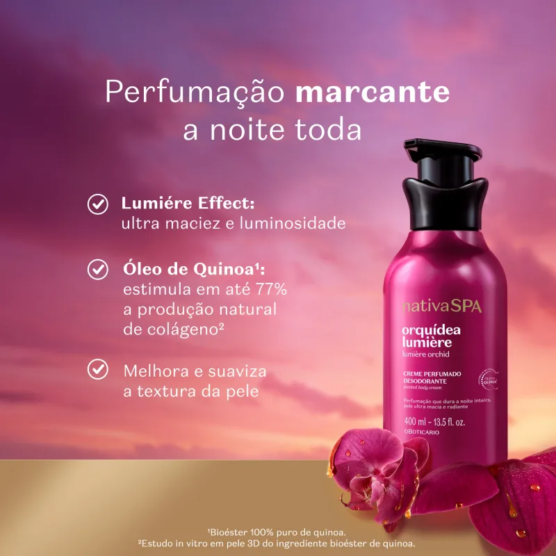 Creme Perfumado Desodorante Nativa SPA Orquidea Lumière 400ml - Imagem 2
