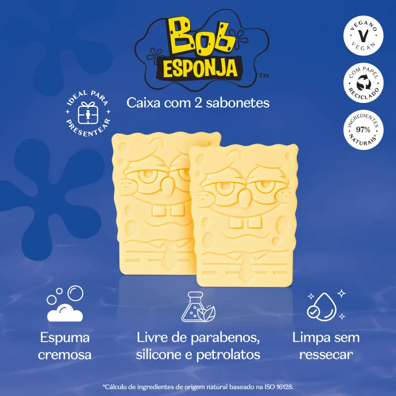 Sabonete em Barra Cuide-se Bem Bob Esponja 2x100g - Imagem 2