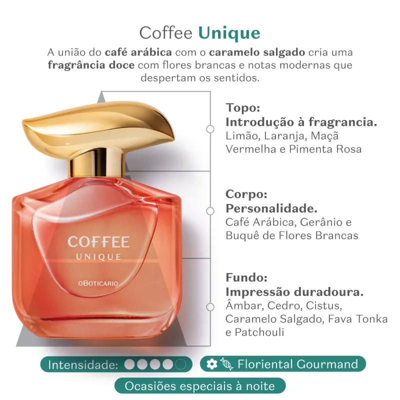 Coffee Woman Unique Floriental Gourmand Desodorante Colônia 100ml - Imagem 2