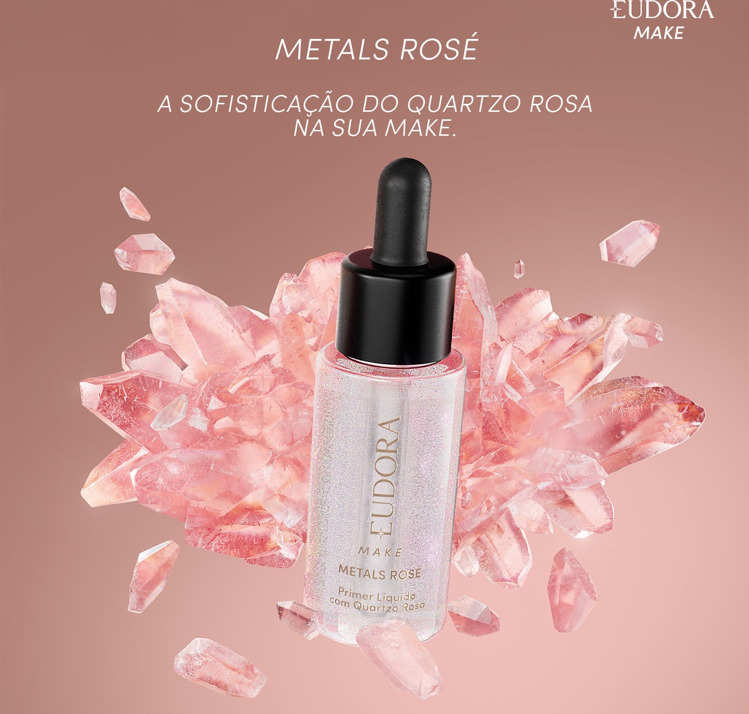 Primer Facial Líquido Metals Rosé Eudora Make 32ml - Imagem 2