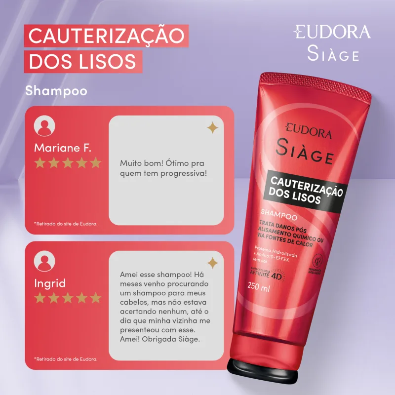 Shampoo Siàge Cauterização dos Lisos 250ml - Imagem 4