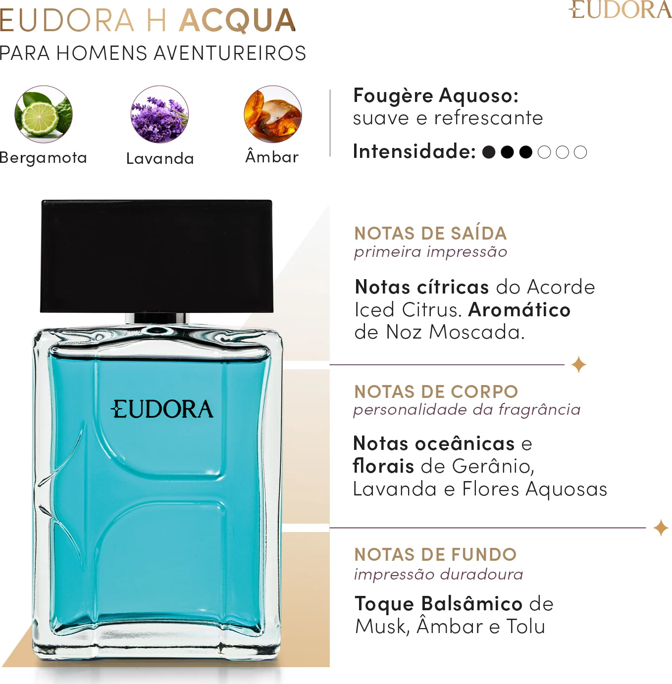 Eudora H Acqua Desodorante Colônia 100ml - Imagem 2