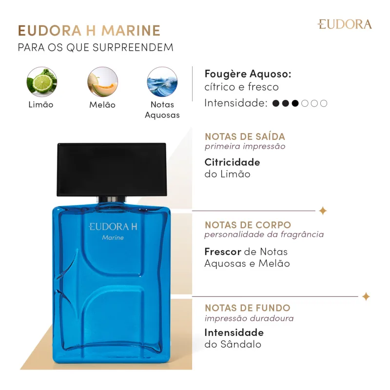 Eudora H Marine Desodorante Colônia 100ml - Imagem 2