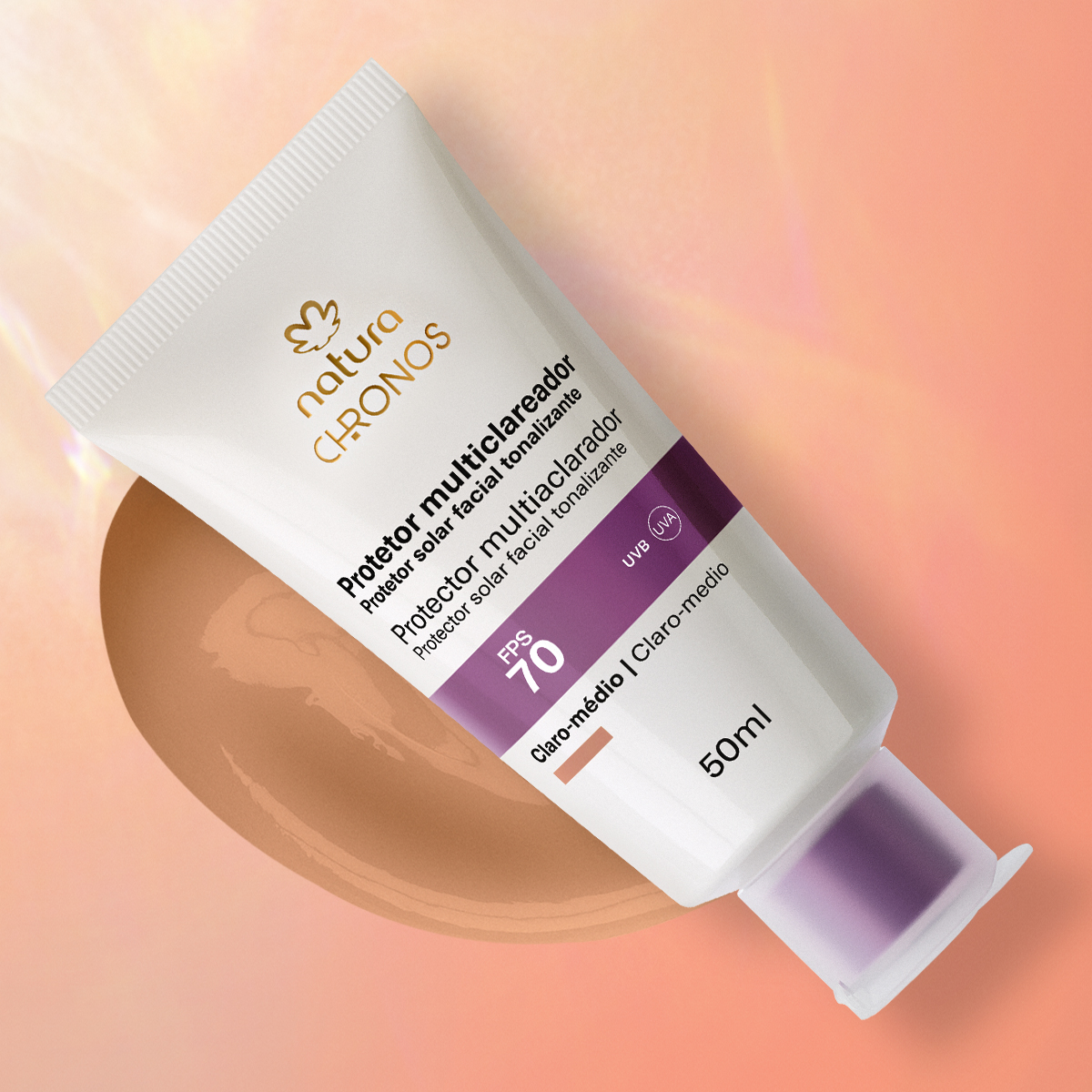 Protetor Clareador Fps 70 Chronos Claro/Médio - 50ml - Imagem 2