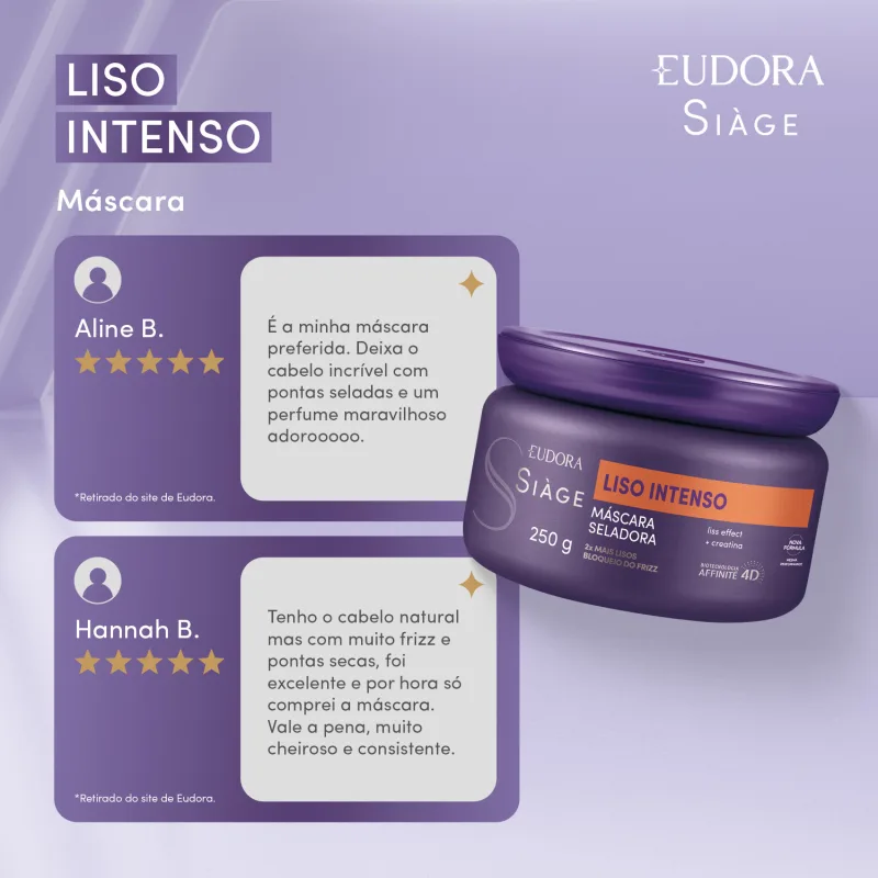 Máscara Seladora Liso intenso - 250g - Imagem 2