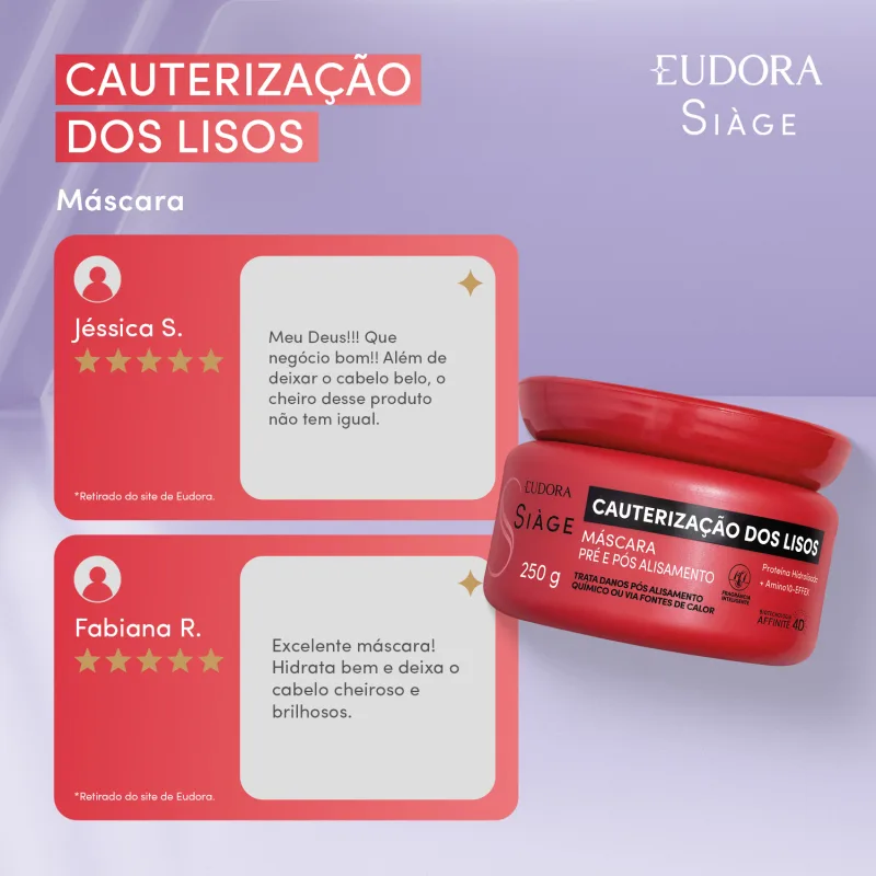 Máscara Capilar Siàge Cauterização dos Lisos 250g - Imagem 5