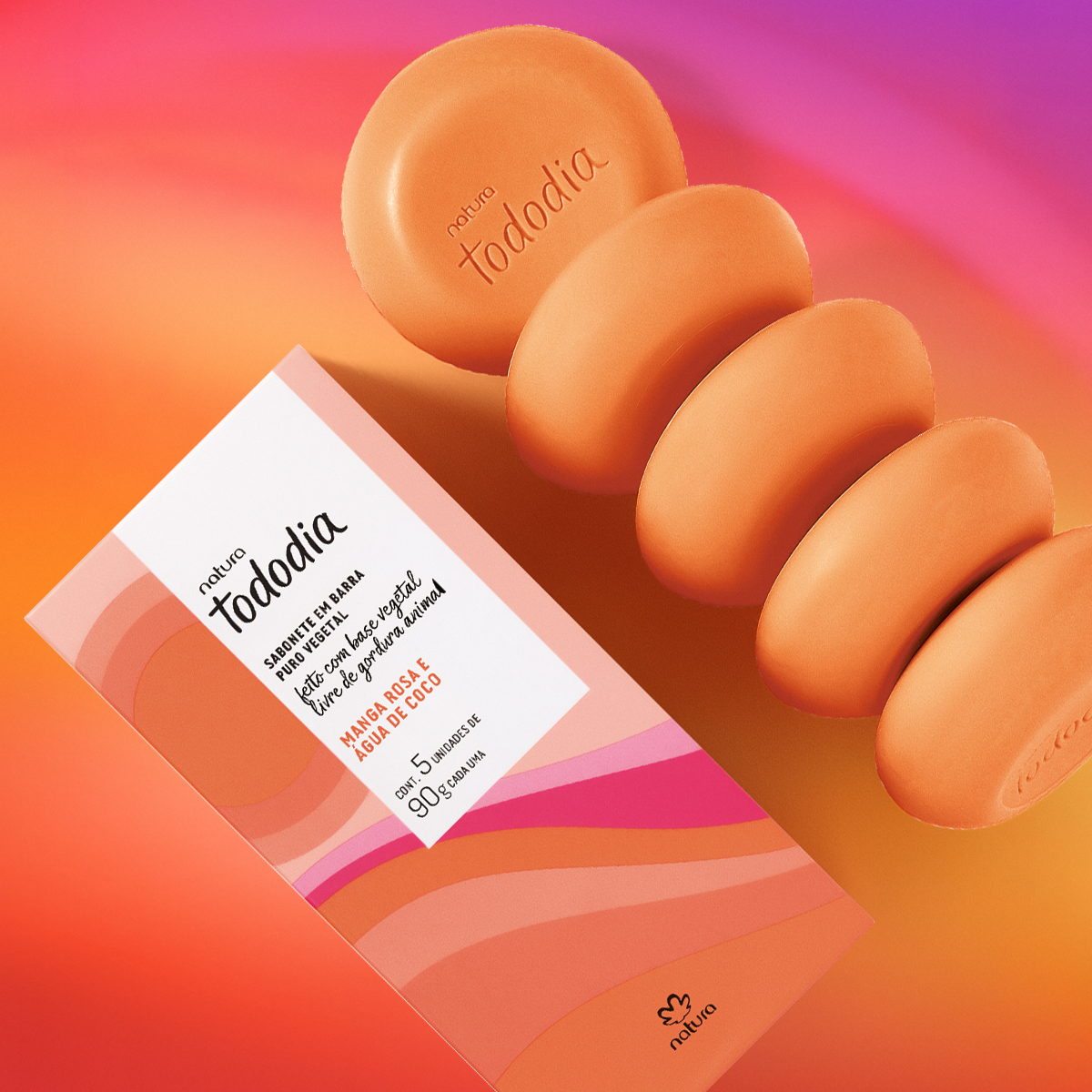 Caixa Sabonete Barra Tododia Manga Rosa e àgua de Coco 5x90g - Imagem 2