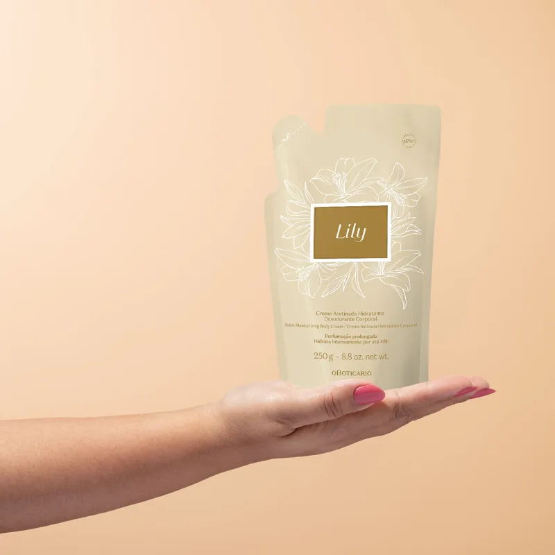 Refil Creme Acetinado Desodorante Hidratante Corporal Lily 250g - Imagem 2