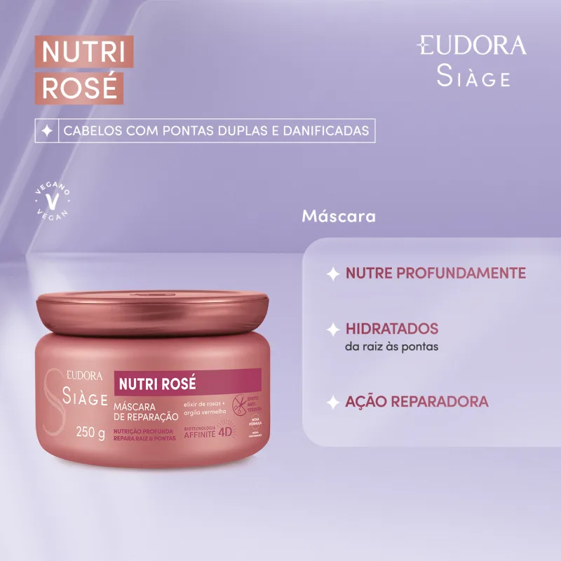 Máscara Capilar Siàge Nutri Rosé 250g - Imagem 3
