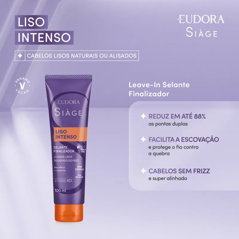 Leave-In Capilar Selante Finalizador Siàge Liso Intenso 100ml - Imagem 2