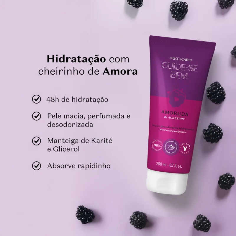 Loção Hidratante Desodorante Corporal Cuide-se Bem Amoruda 200ml - Imagem 2