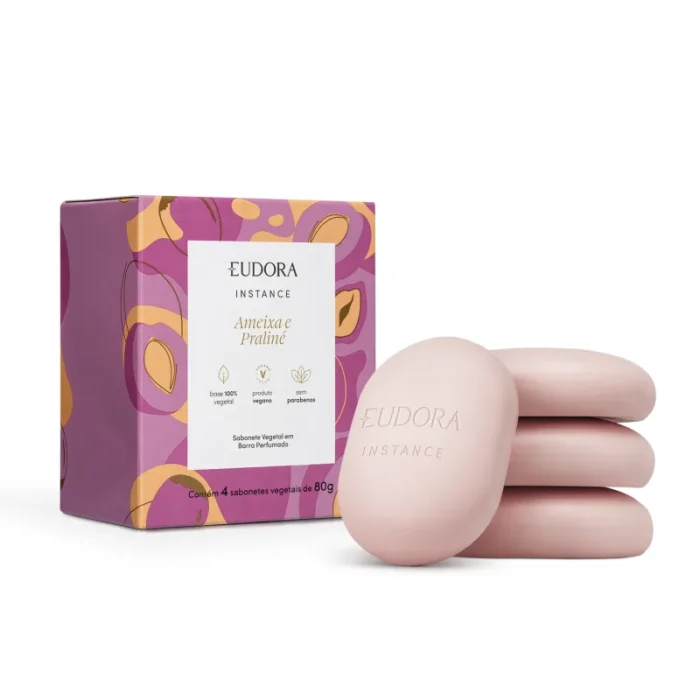 Sabonete Vegetal em Barra Perfumado Ameixa e Praliné 4x80g