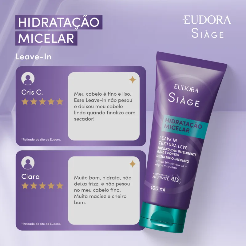 Leave-In Siàge Hidratação Micelar 100ml - Imagem 3
