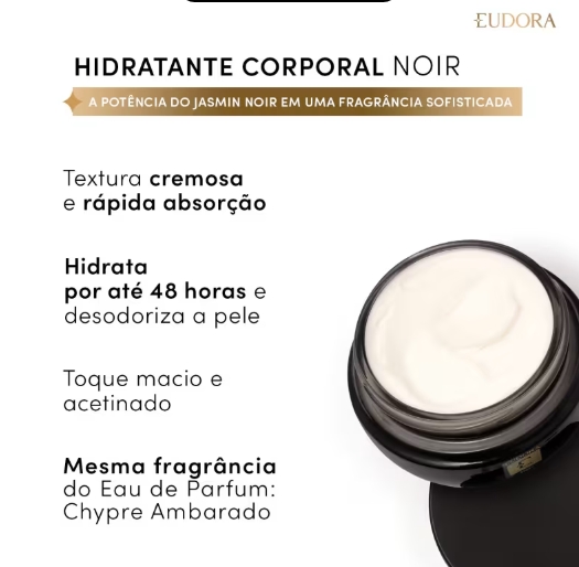 Creme Hidratante Desodorante Corporal Eudora Noir 250g - Imagem 2