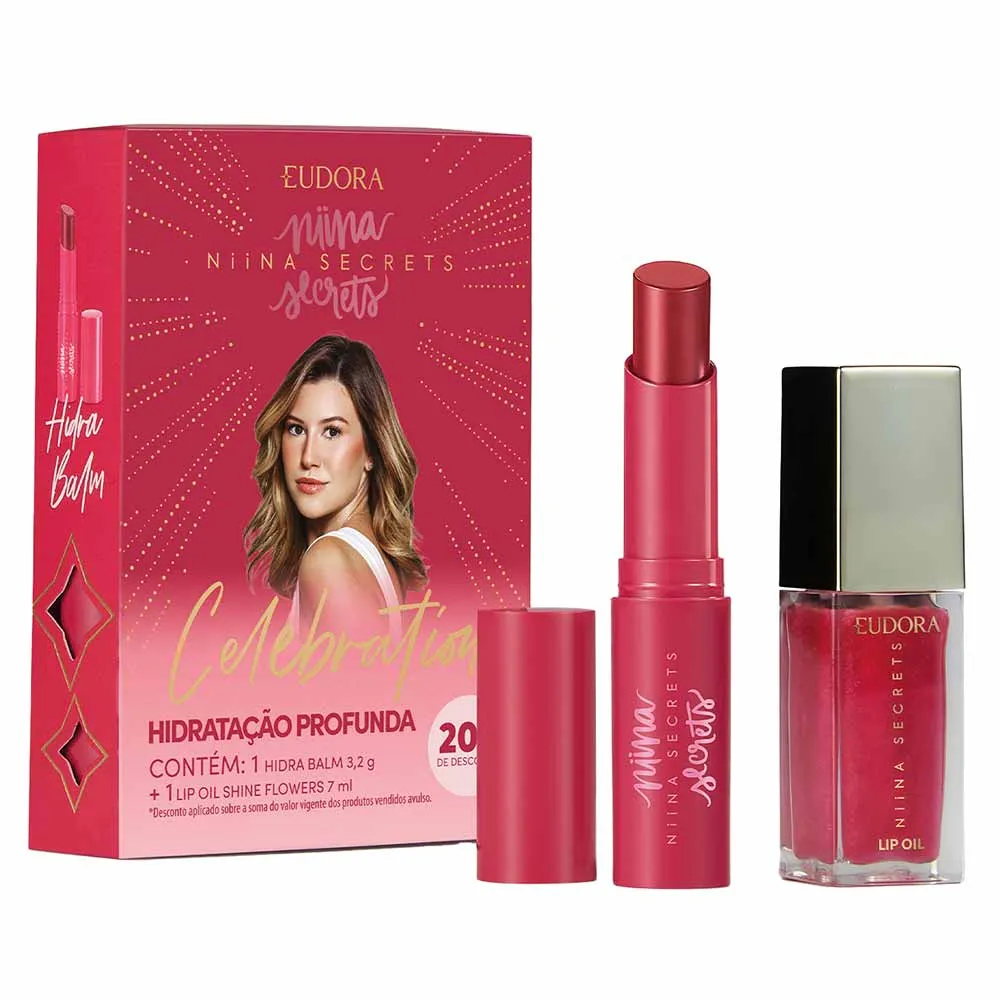 Kit Niina secrets celebration: Hidra Balm + Lip OIl Shine - Imagem 2