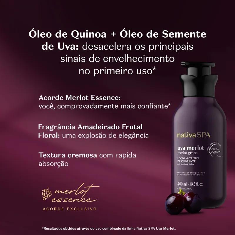 Loção Nutritiva Desodorante Nativa Spa Uva Merlot 400ml - Imagem 2