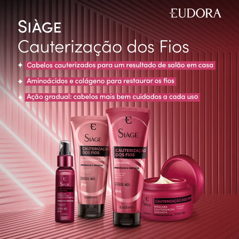 Combo Siàge Cauterização dos Fios (4 itens): Shampoo + Condicionador + Serum + Mascara - Imagem 2
