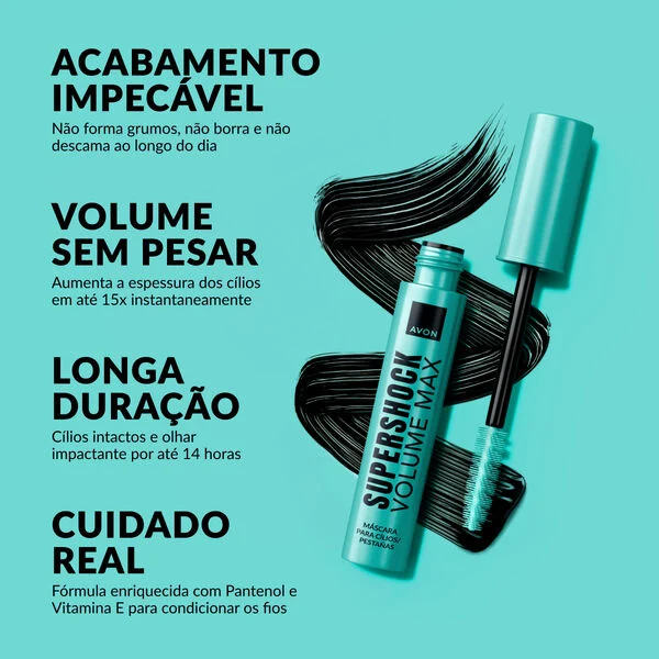 Máscara Para Cílios Supershock Volume Max Avon - 10ml - Imagem 4