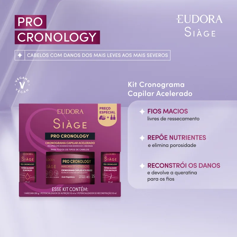 Kit Cronograma Capilar Acelerado Siàge Pro Cronology (3 itens) - Imagem 3