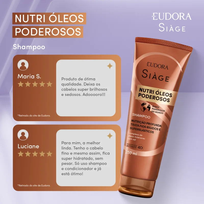 Shampoo Siàge Nutri Óleos Poderosos 250ml - Imagem 3