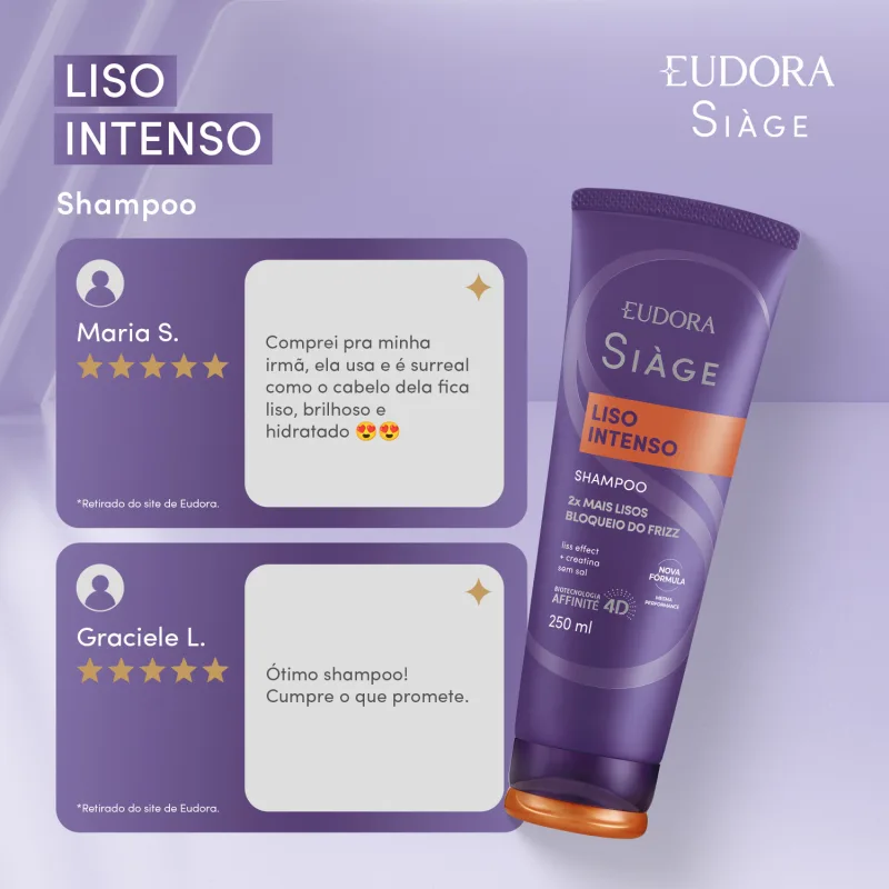 Shampoo Siàge Liso Intenso 250ml - Imagem 3