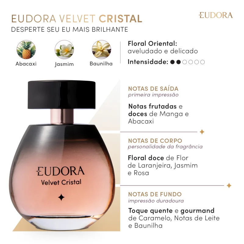 Eudora Velvet Cristal Desodorante Colônia 100ml - Imagem 2