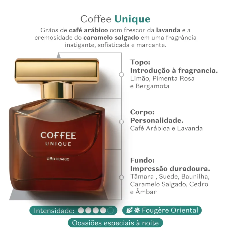 Coffee Man Unique Fougère Oriental Desodorante Colônia 100ml - Imagem 2
