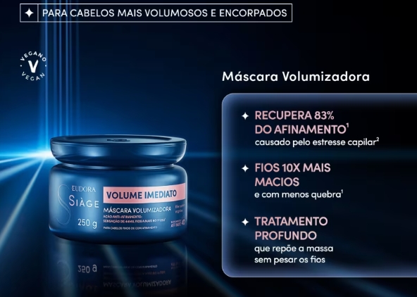 Máscara Capilar Siàge Volume Imediato 250g - Imagem 2