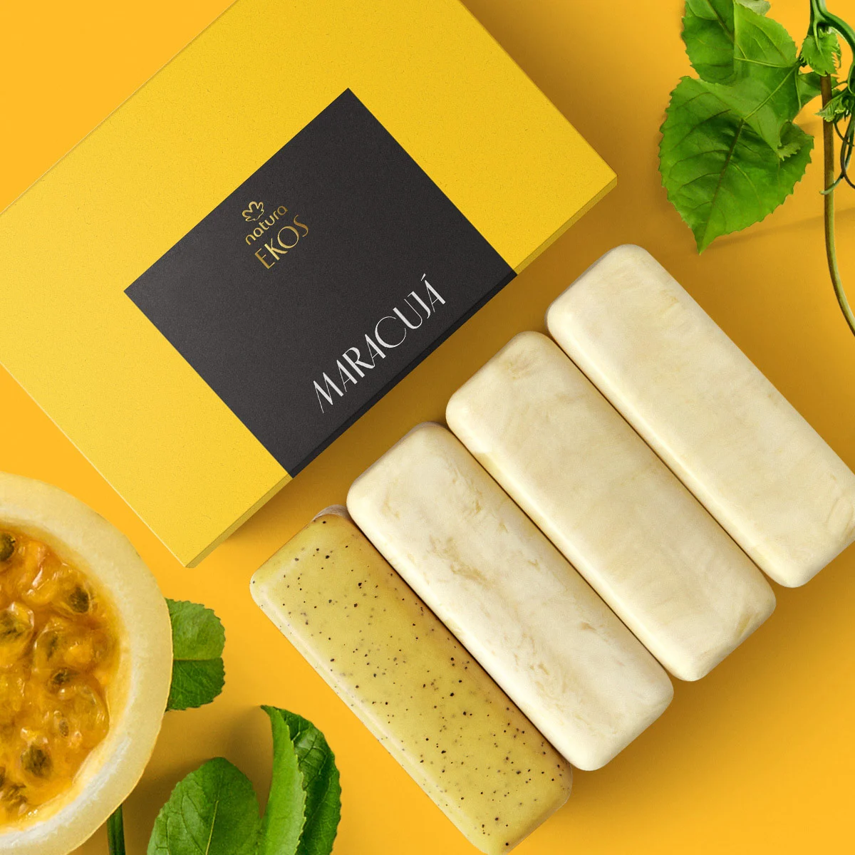 Sabonete em Barra Puro Vegetal Ekos Cremoso e esfoliante Maracujá - 4x100g - Imagem 2