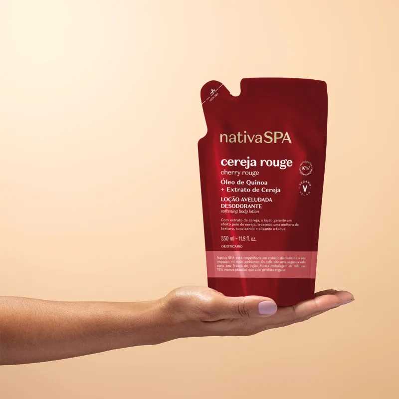 Refil Loção Aveludada Desodorante Corporal Nativa Spa Cereja Rouge 350ml - Imagem 2