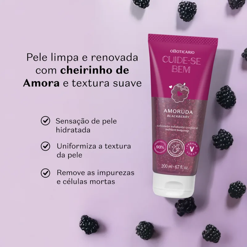 Sabonete Esfoliante Corporal Cuide-se Bem Amoruda 200ml - Imagem 2
