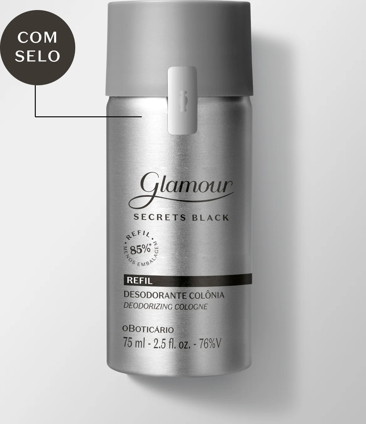 Refil Glamour Secret Black Desodorante Colônia 75ml