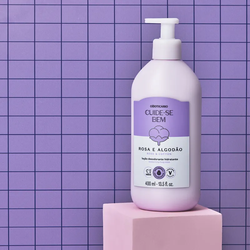 Loção Hidratante Desodorante Corporal Cuide-se Bem Rosa e Algodão 400ml - Imagem 2