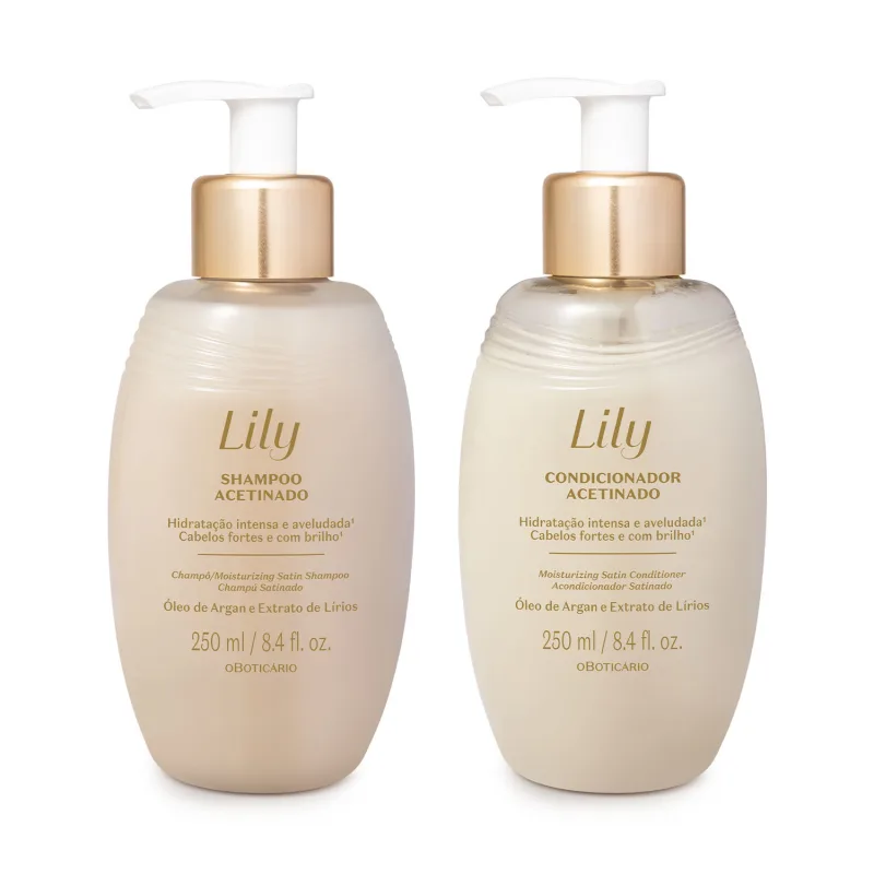 Kit Lily Acetinados: Shampoo 250ml + Condicionador 250ml
