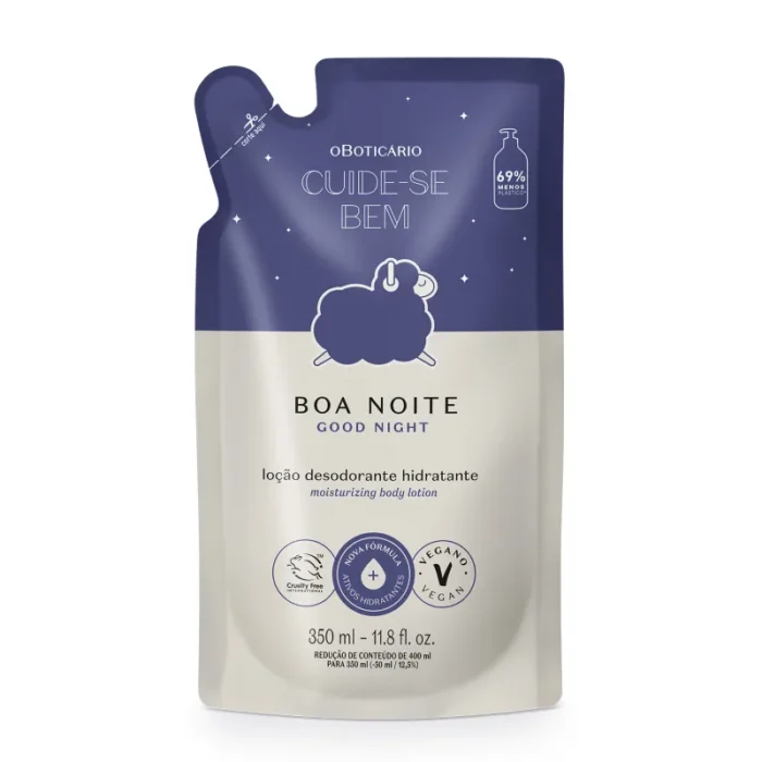 Refil Loção Desodorante Hidratante Corporal Cuide-se Bem Boa Noite 350ml