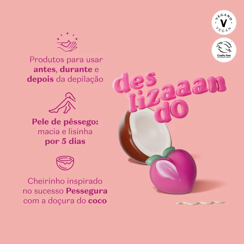 Creme Hidratante Deslizante Para Lâmina Cuide-se Bem Doçura na Pessegura 200ml - Imagem 2
