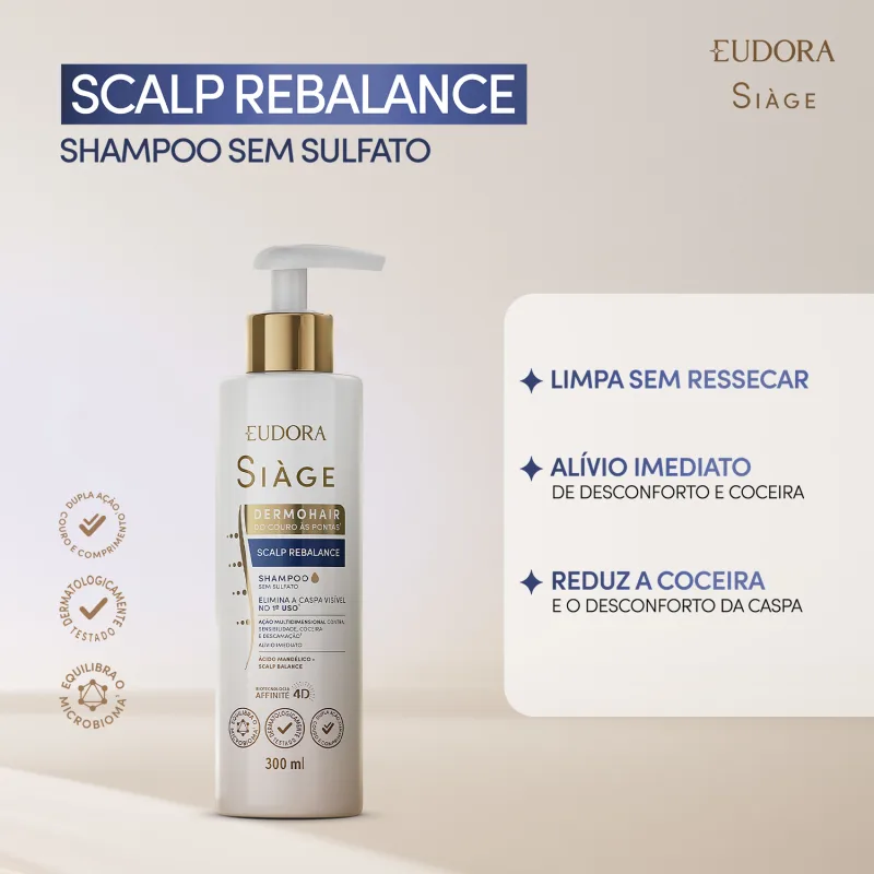Shampoo Siàge Dermo Hair Scalp Rebalance 300ml - Imagem 2