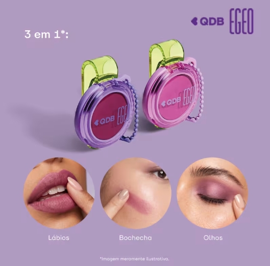Batom 3 em 1 Lilac Lavanda Lip & Cheek Egeo Ubessesion QDB 2,5g - Imagem 3