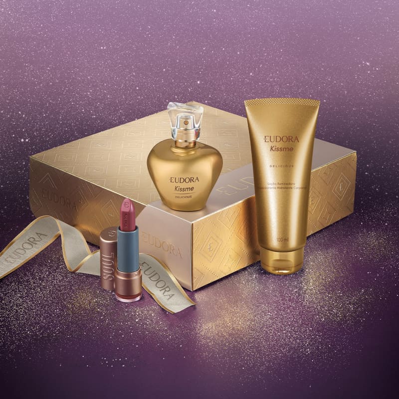 Kit Presente Eudora Kiss Me Delicious: Perfume + Hidratante + Batom - Imagem 2