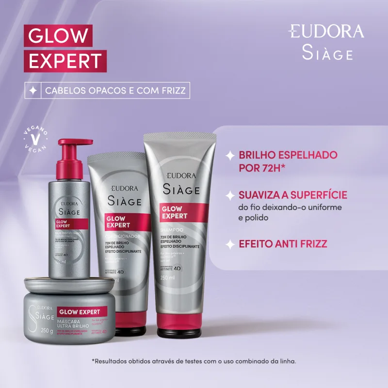 Combo Siàge Glow Expert: Shampoo+Condicionador+Balm+Mascara - Imagem 3