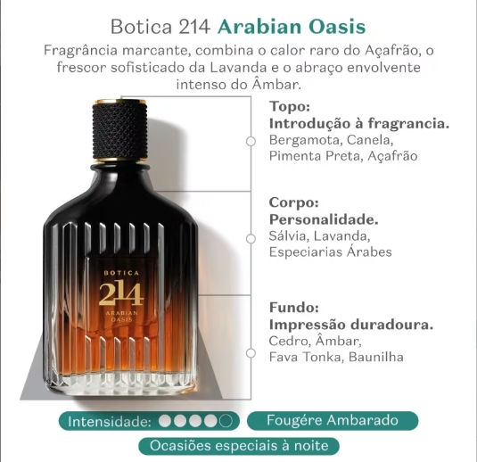 Botica 214 Arabian Oasis Fougère Ambarado Eau De Parfum 90ml - Imagem 2