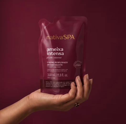 Refil Creme Perfumado Corporal Nativa Spa Ameixa Intensa 350ml - Imagem 2
